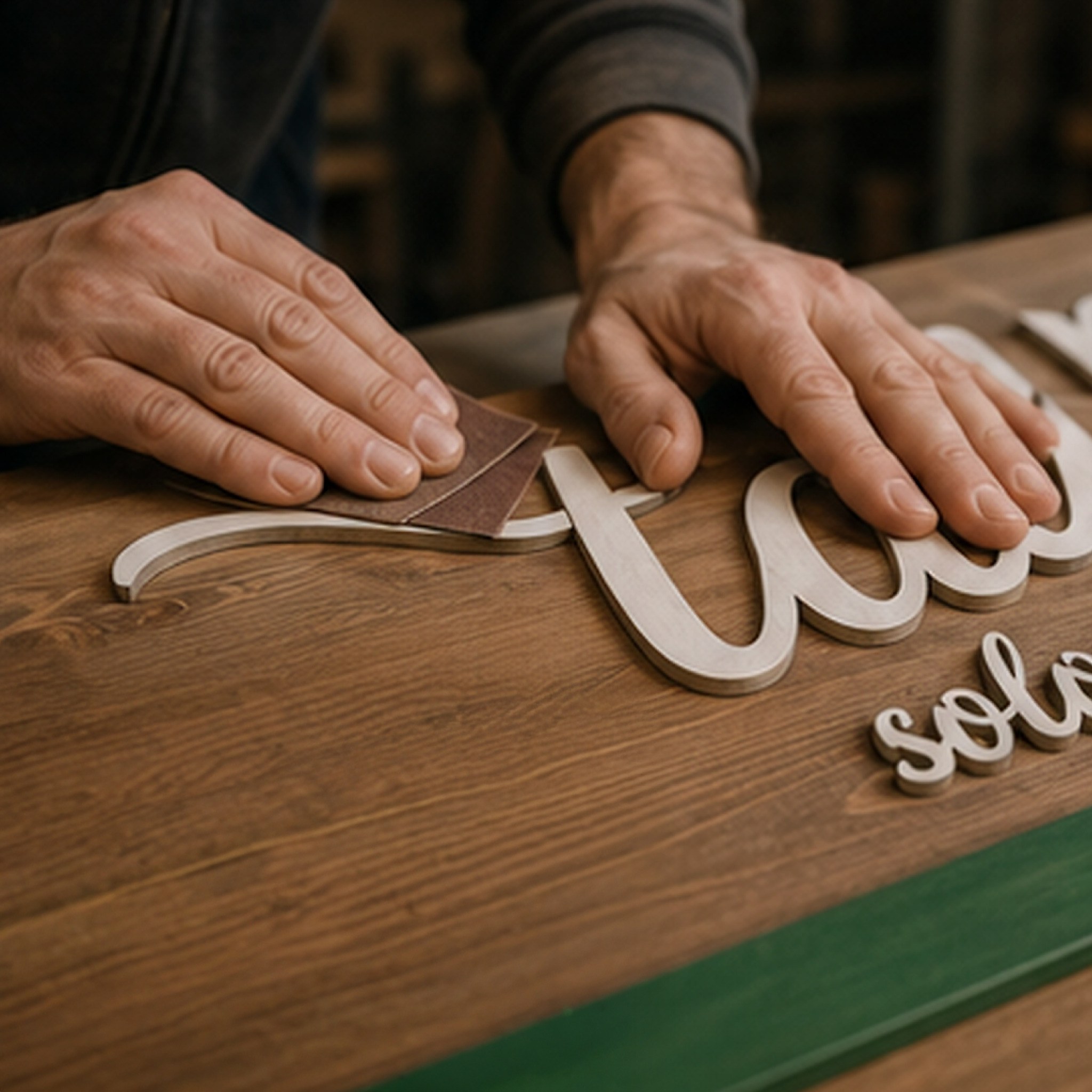 Lavorazione artigianale di un'insegna personalizzata