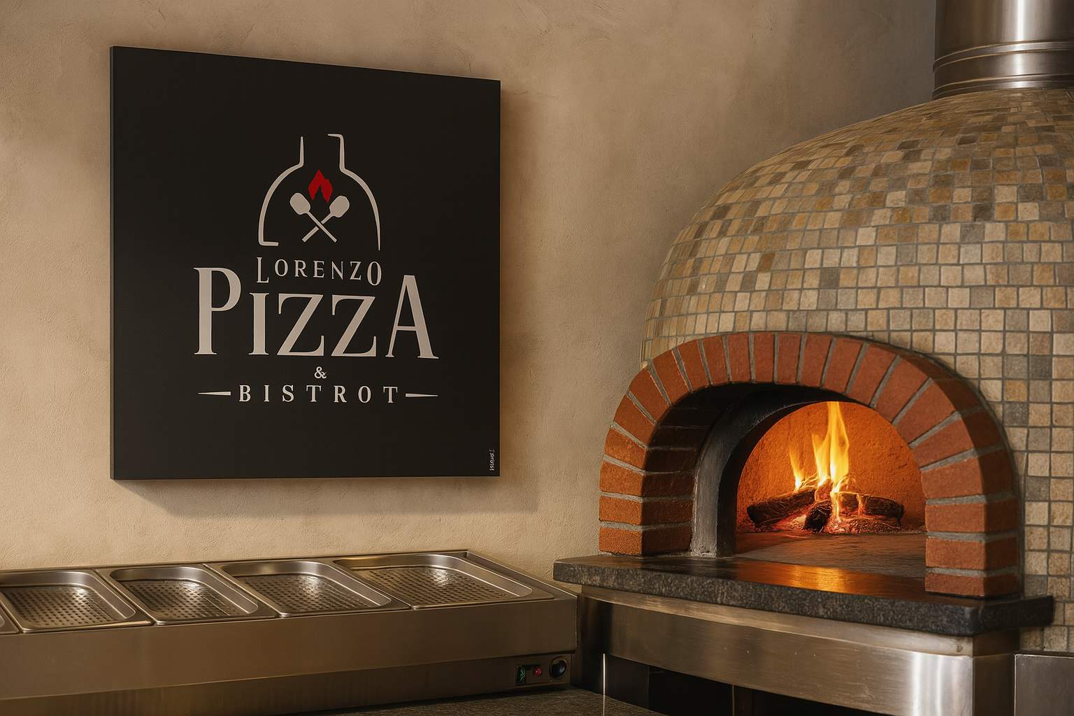 Insegna artigianale in legno o materiale composito – insegna pizzeria alluminio stampa vinile lucido artigianale pangeacomunicazione