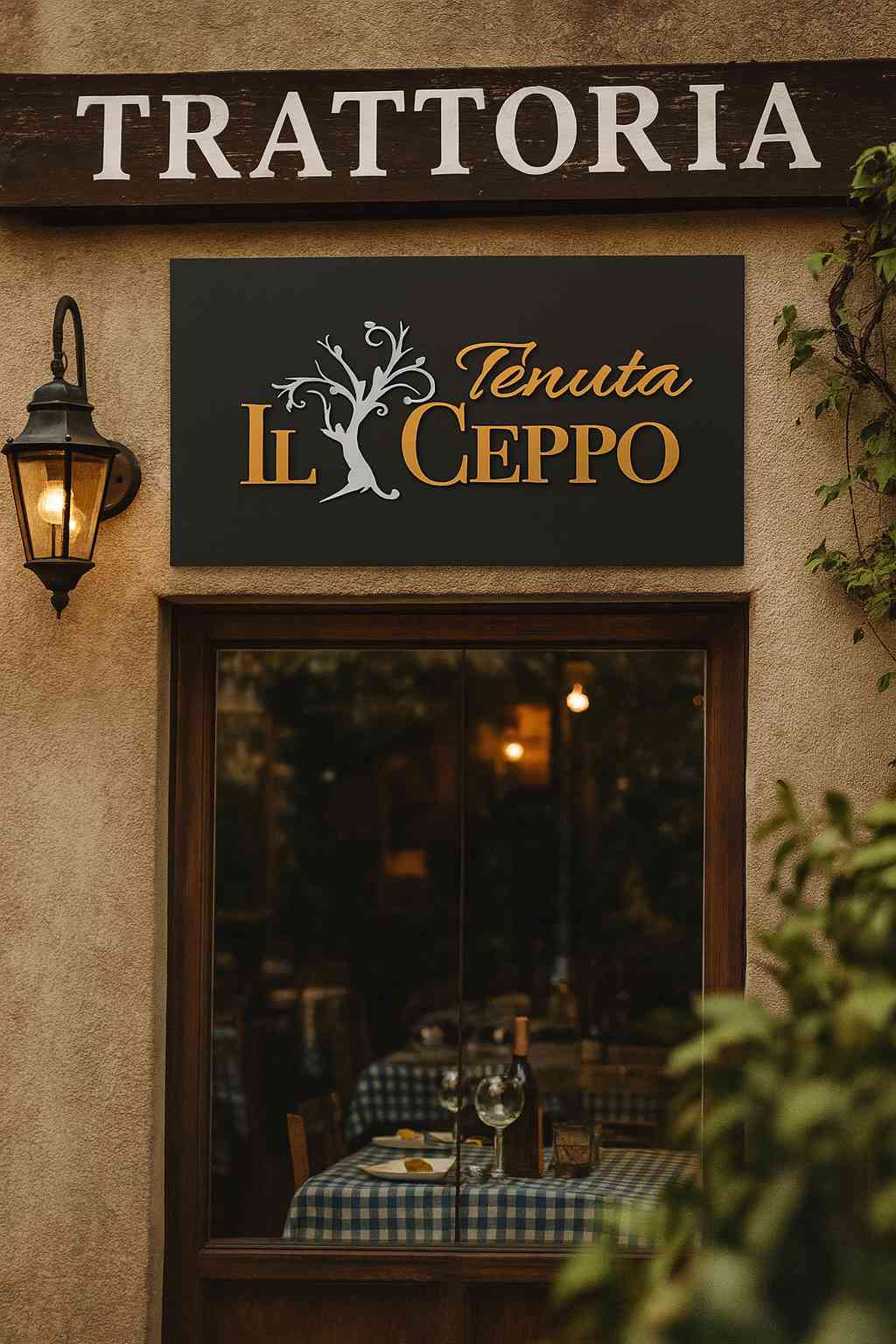 Insegna Tenuta Il Ceppo in alluminio con plexiglass inciso
