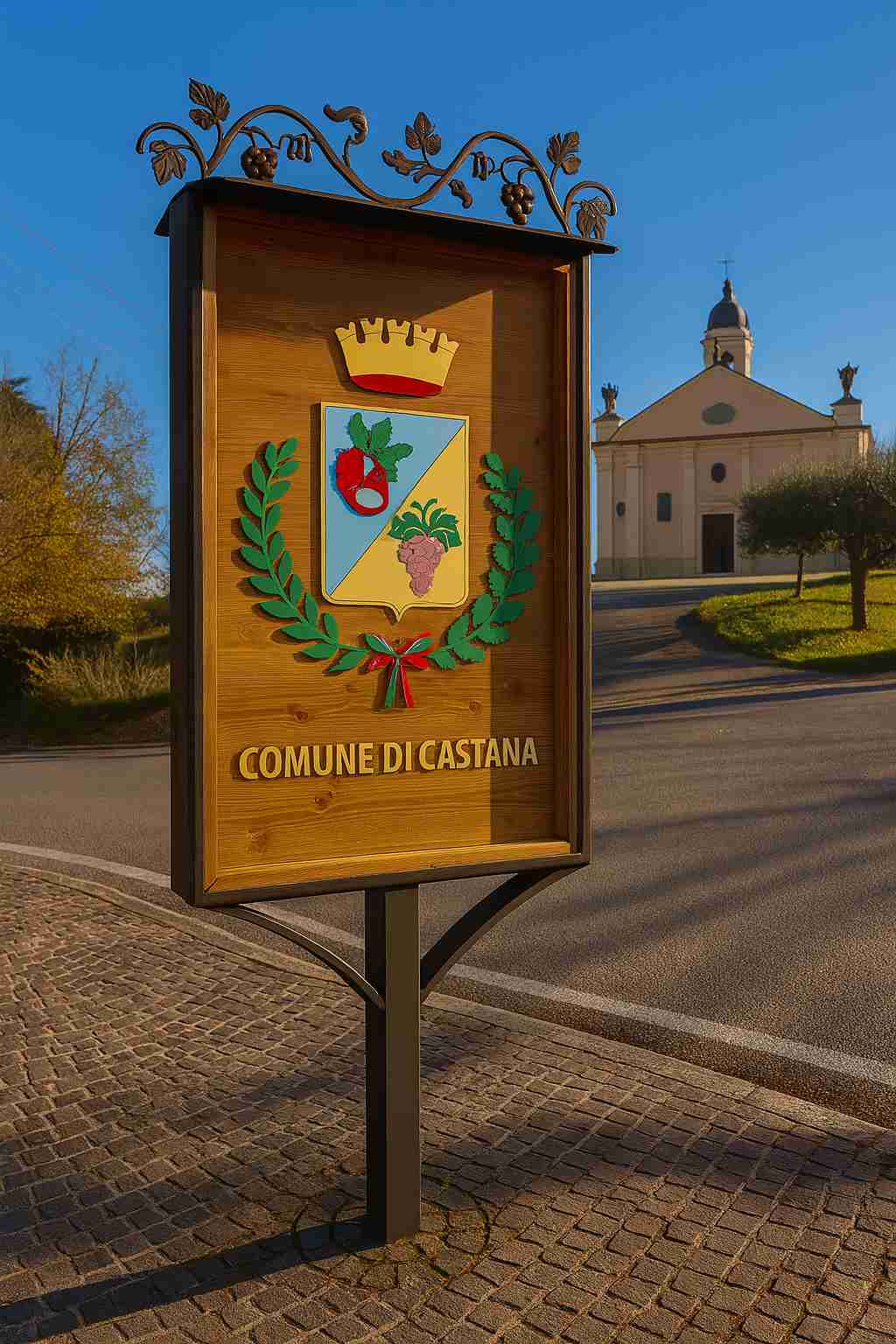 Insegna artigianale in legno o materiale composito – insegna targa comune di castana legno acrilico legno artigianale pangeacomunicazione