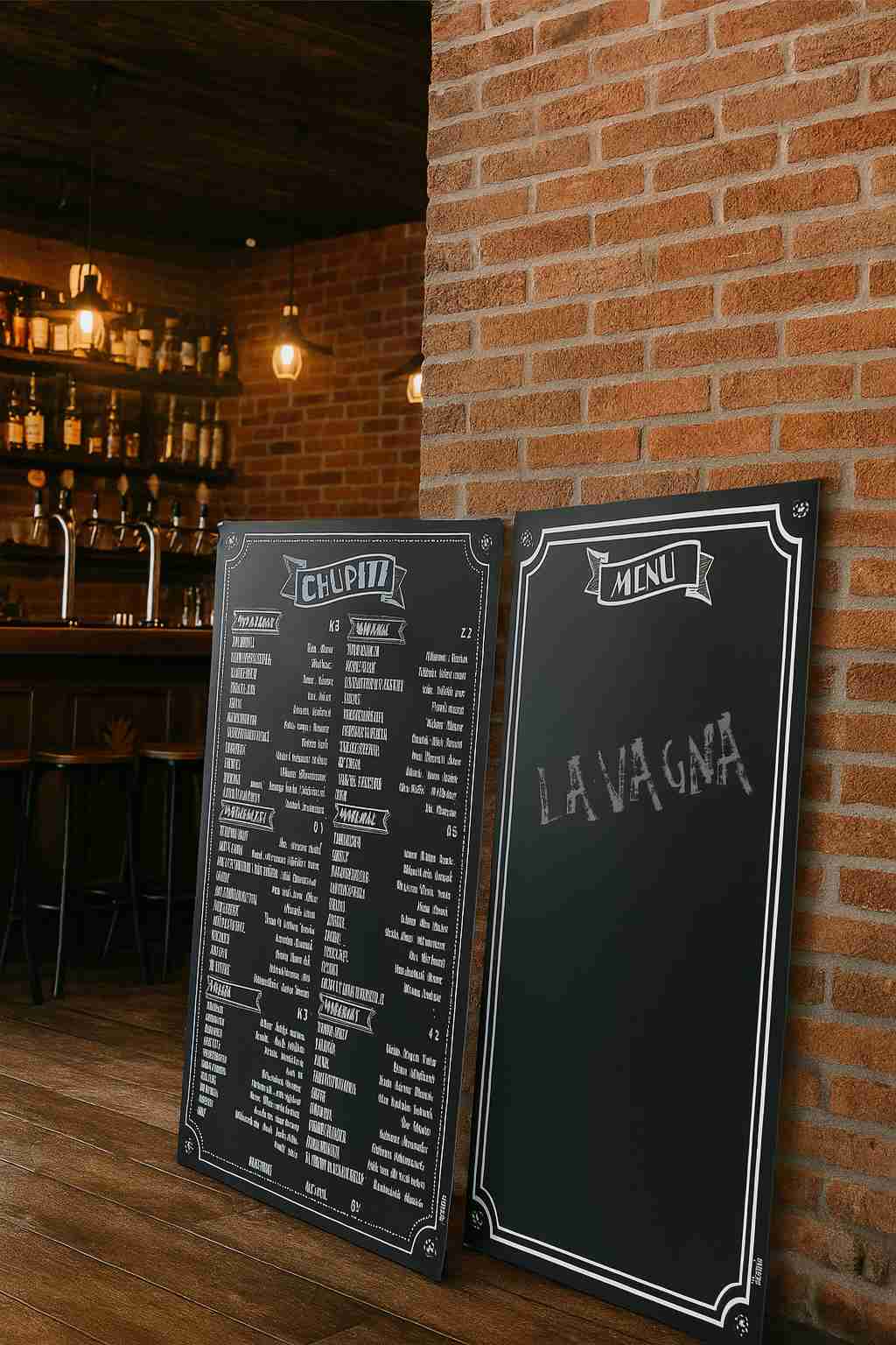 Insegna artigianale in legno o materiale composito – insegna lavagne menu artigianale pangeacomunicazione
