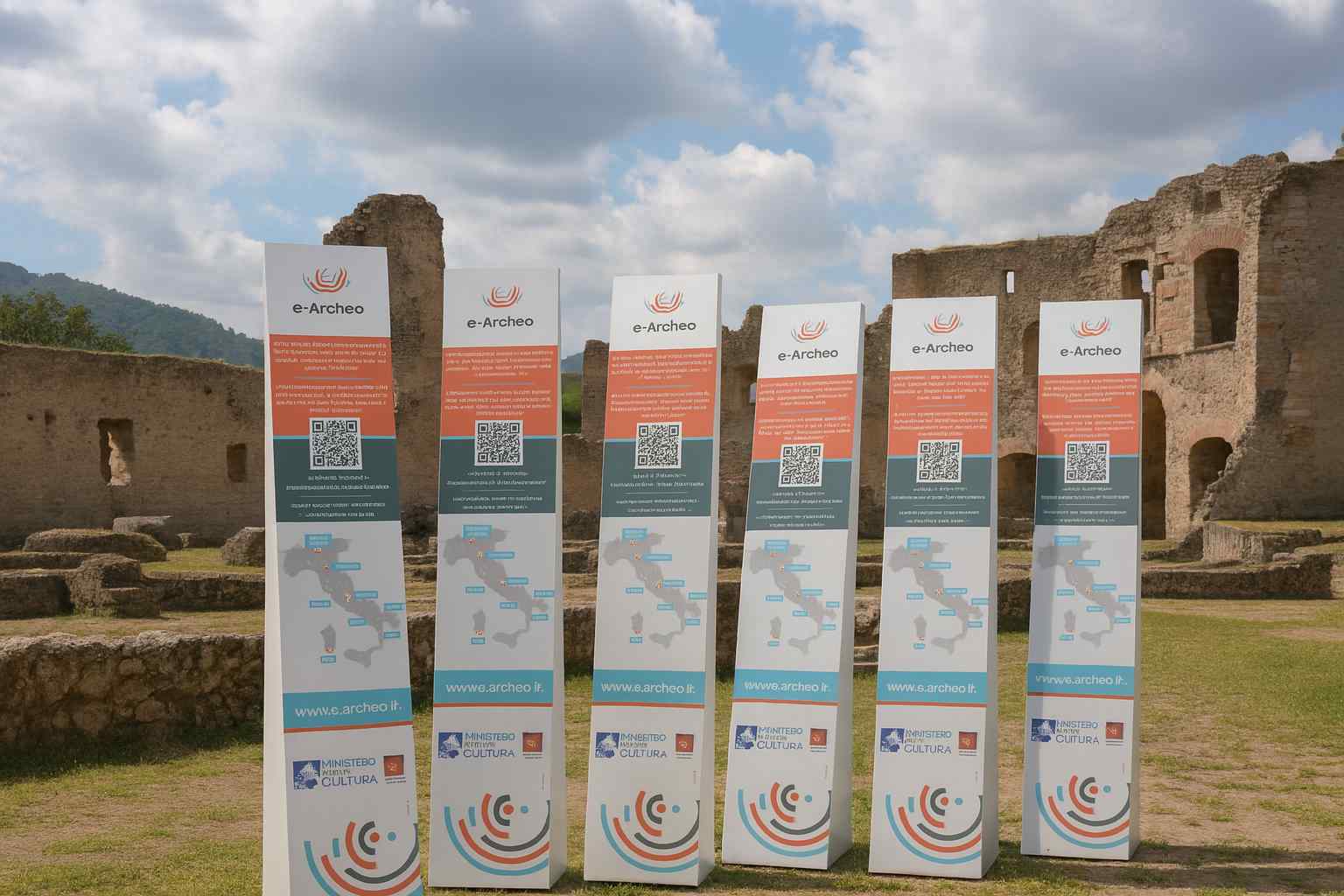 Insegna o targa in alluminio artigianale: totem esposizione musei pangeacomunicazione